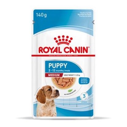 Picture of Royal Canin Medium Puppy (in Gravy) Dog Food 140gr